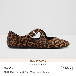 Aldo amberia Leopard Print Mary Jane Shoes in Brown and Black